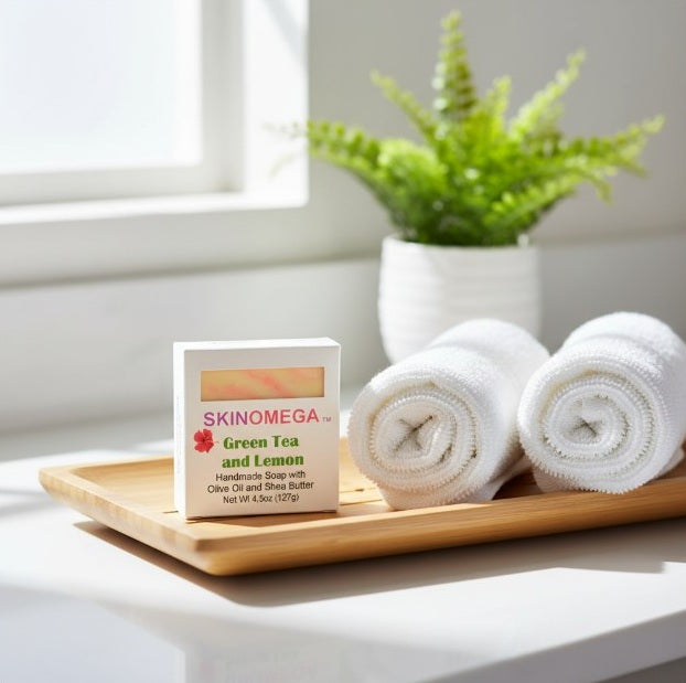 Green Tea and Lemon Handmade Vegan Soap Bar