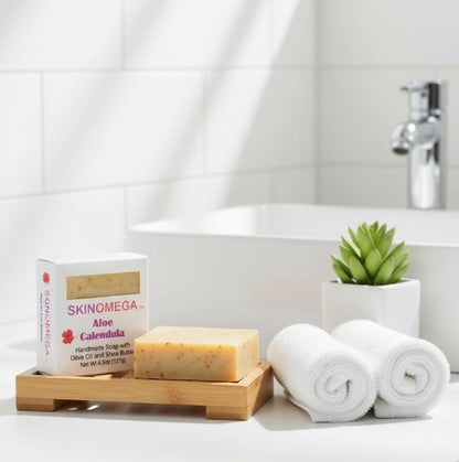 Aloe and Calendula Handmade Vegan Bar Soap